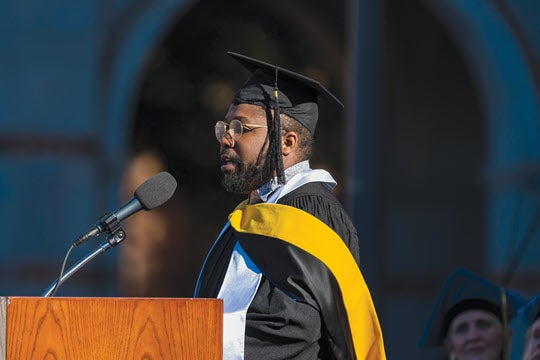 Joshua Moore, president of the Graduate Student Association