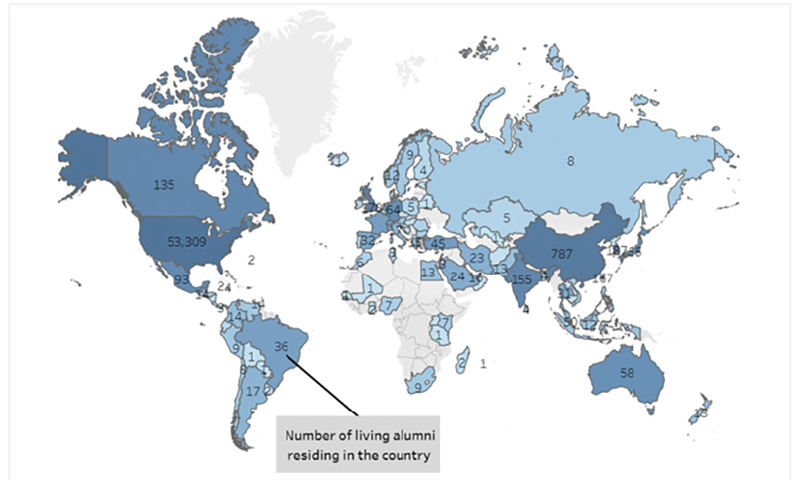 Rice Alumni World Map